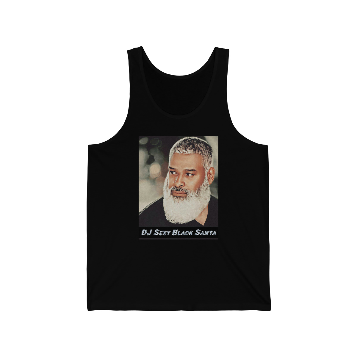 DJ SEXY BLACK SANTA – Favorite DJ – Unisex Jersey Tank - Image 3