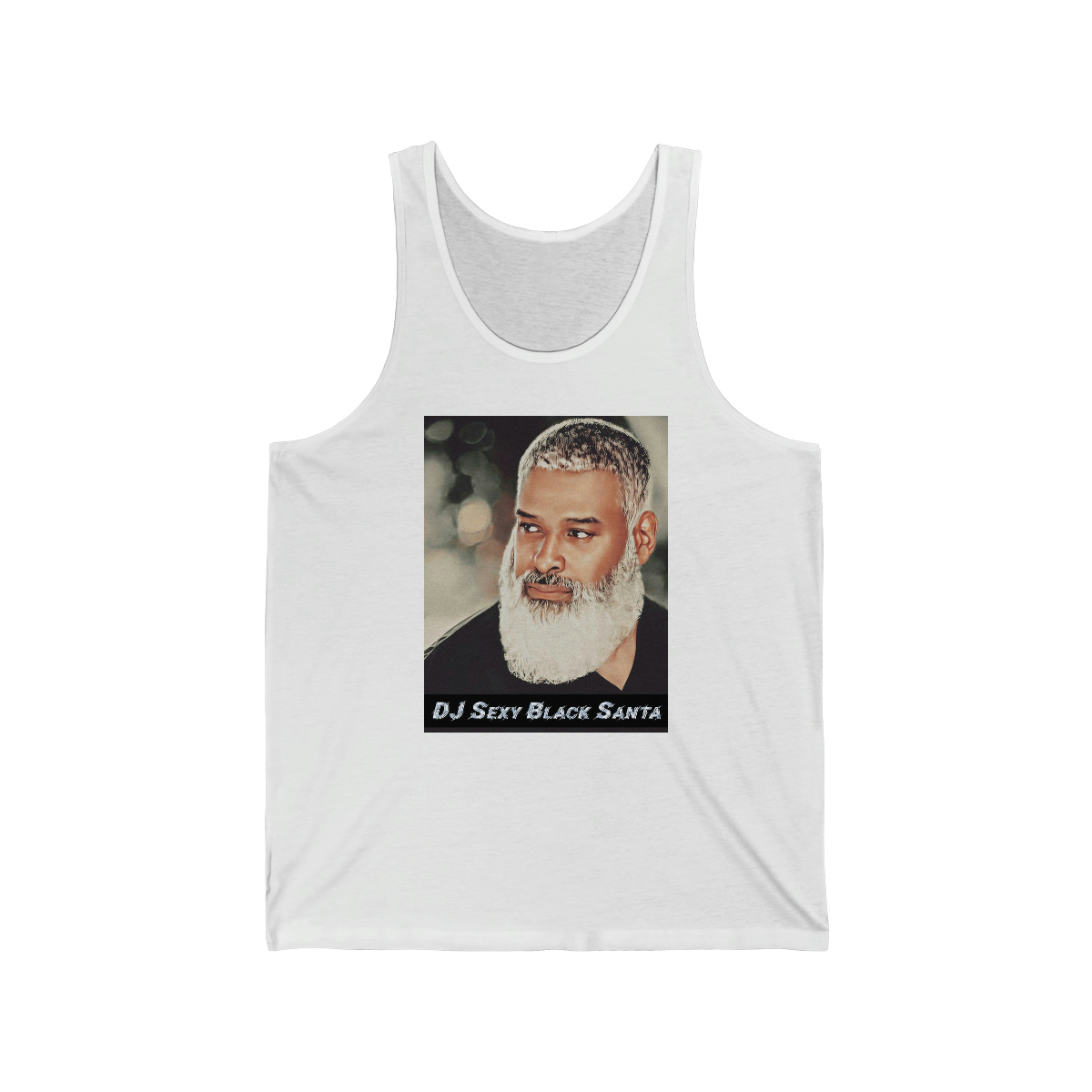 DJ SEXY BLACK SANTA – Favorite DJ – Unisex Jersey Tank - Image 2