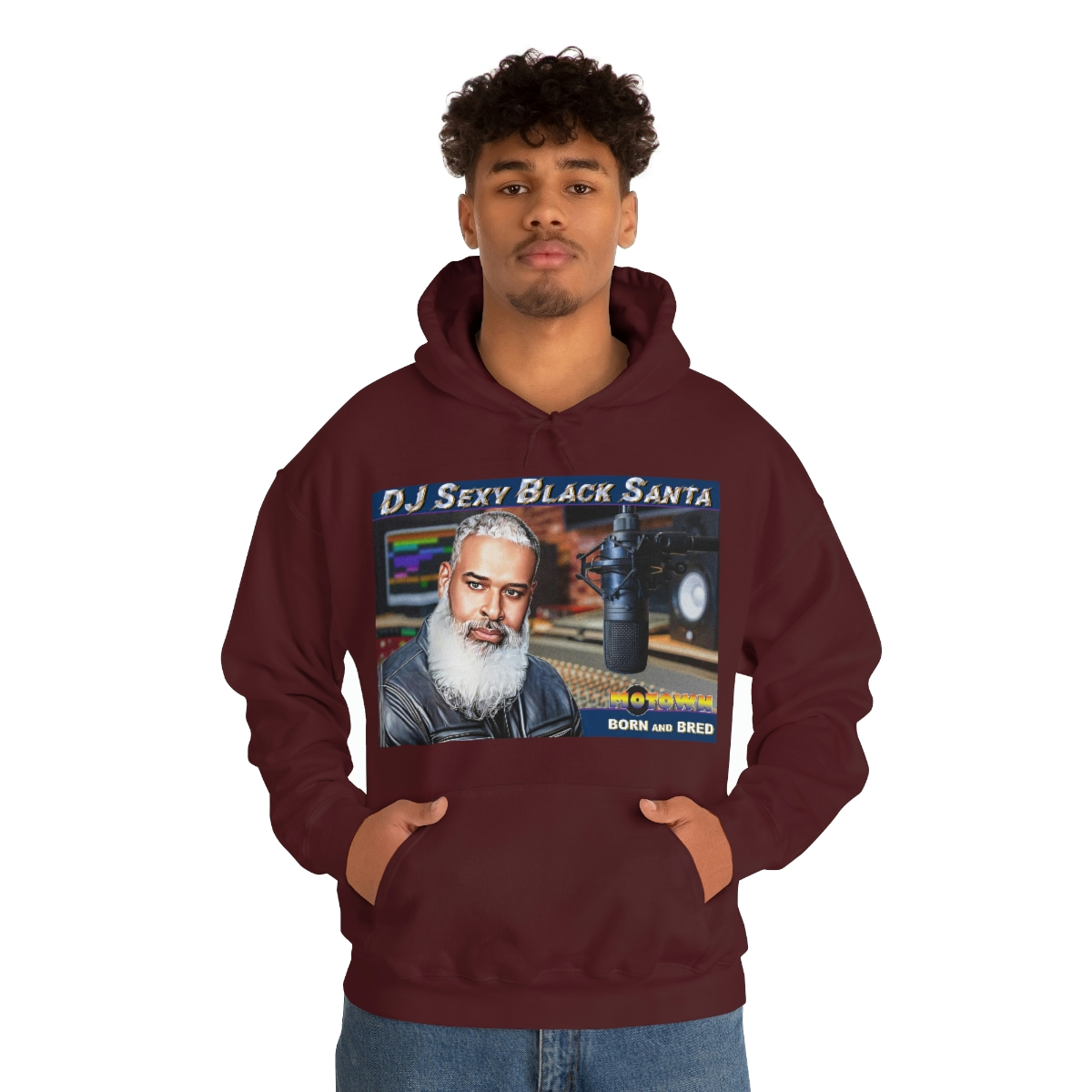 DJ Sexy Black Santa - Motown Born and Bred - Unisex Heavy Blend™ Hooded Sweatshirt - Image 35
