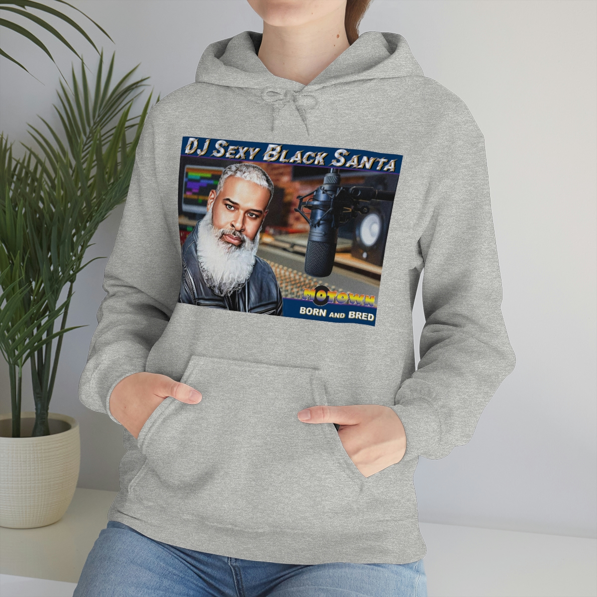 DJ Sexy Black Santa - Motown Born and Bred - Unisex Heavy Blend™ Hooded Sweatshirt - Image 30