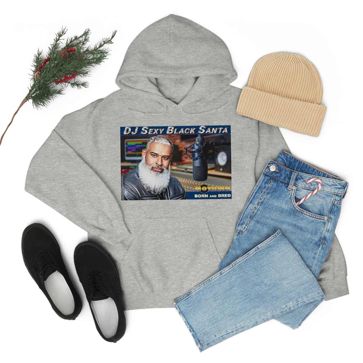 DJ Sexy Black Santa - Motown Born and Bred - Unisex Heavy Blend™ Hooded Sweatshirt - Image 31