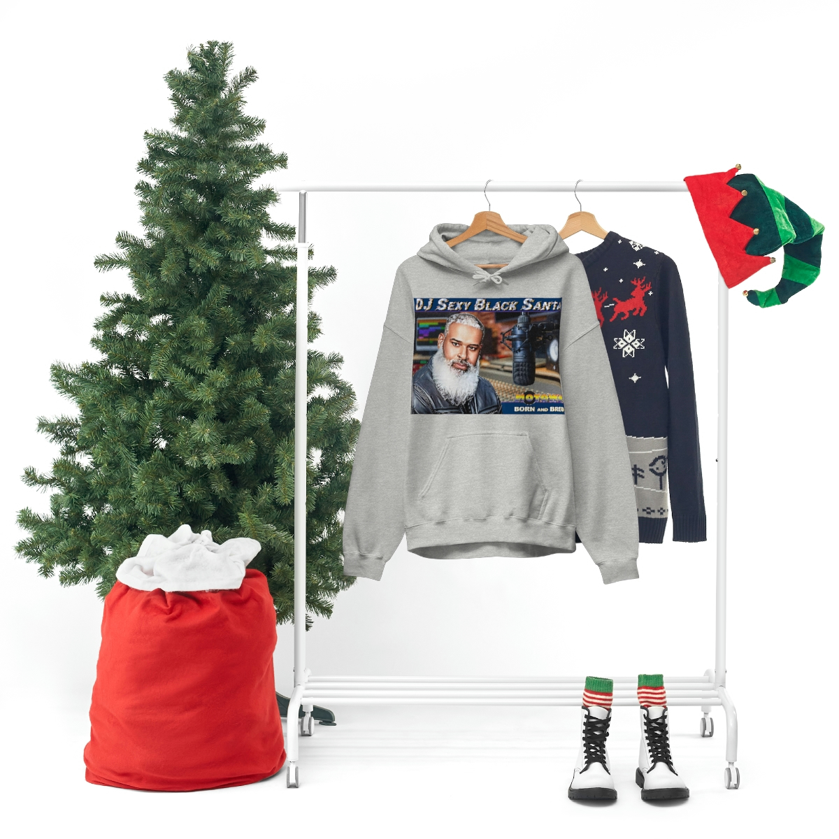 DJ Sexy Black Santa - Motown Born and Bred - Unisex Heavy Blend™ Hooded Sweatshirt - Image 32