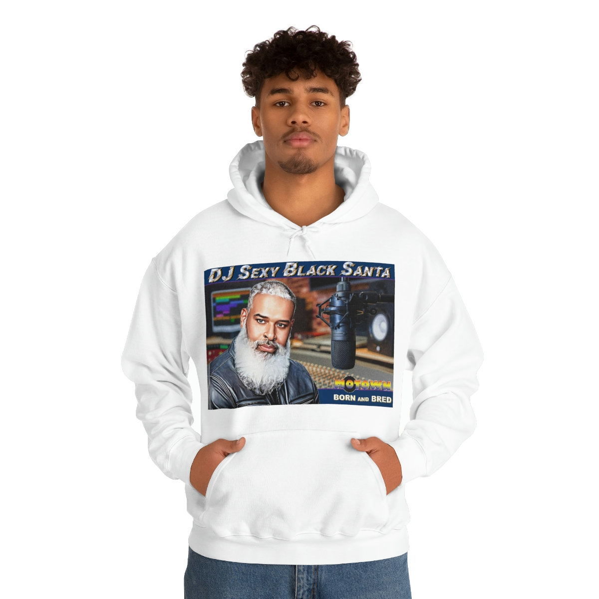 DJ Sexy Black Santa - Motown Born and Bred - Unisex Heavy Blend™ Hooded Sweatshirt - Image 12