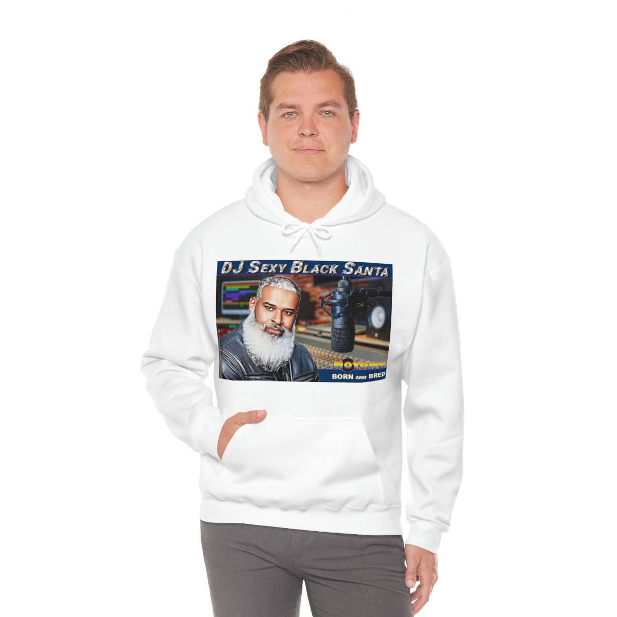 DJ Sexy Black Santa - Motown Born and Bred - Unisex Heavy Blend™ Hooded Sweatshirt - Image 14