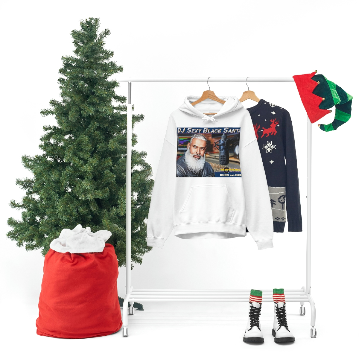 DJ Sexy Black Santa - Motown Born and Bred - Unisex Heavy Blend™ Hooded Sweatshirt - Image 16