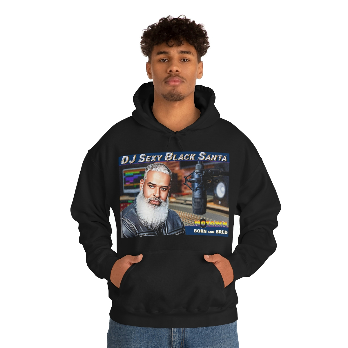 DJ Sexy Black Santa - Motown Born and Bred - Unisex Heavy Blend™ Hooded Sweatshirt - Image 19