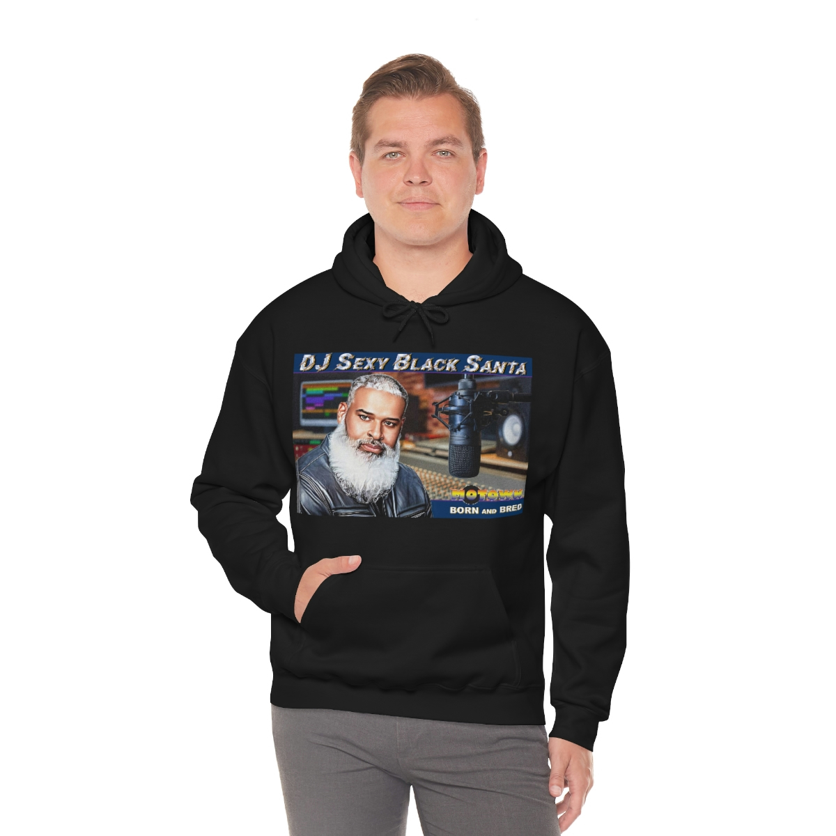 DJ Sexy Black Santa - Motown Born and Bred - Unisex Heavy Blend™ Hooded Sweatshirt - Image 21