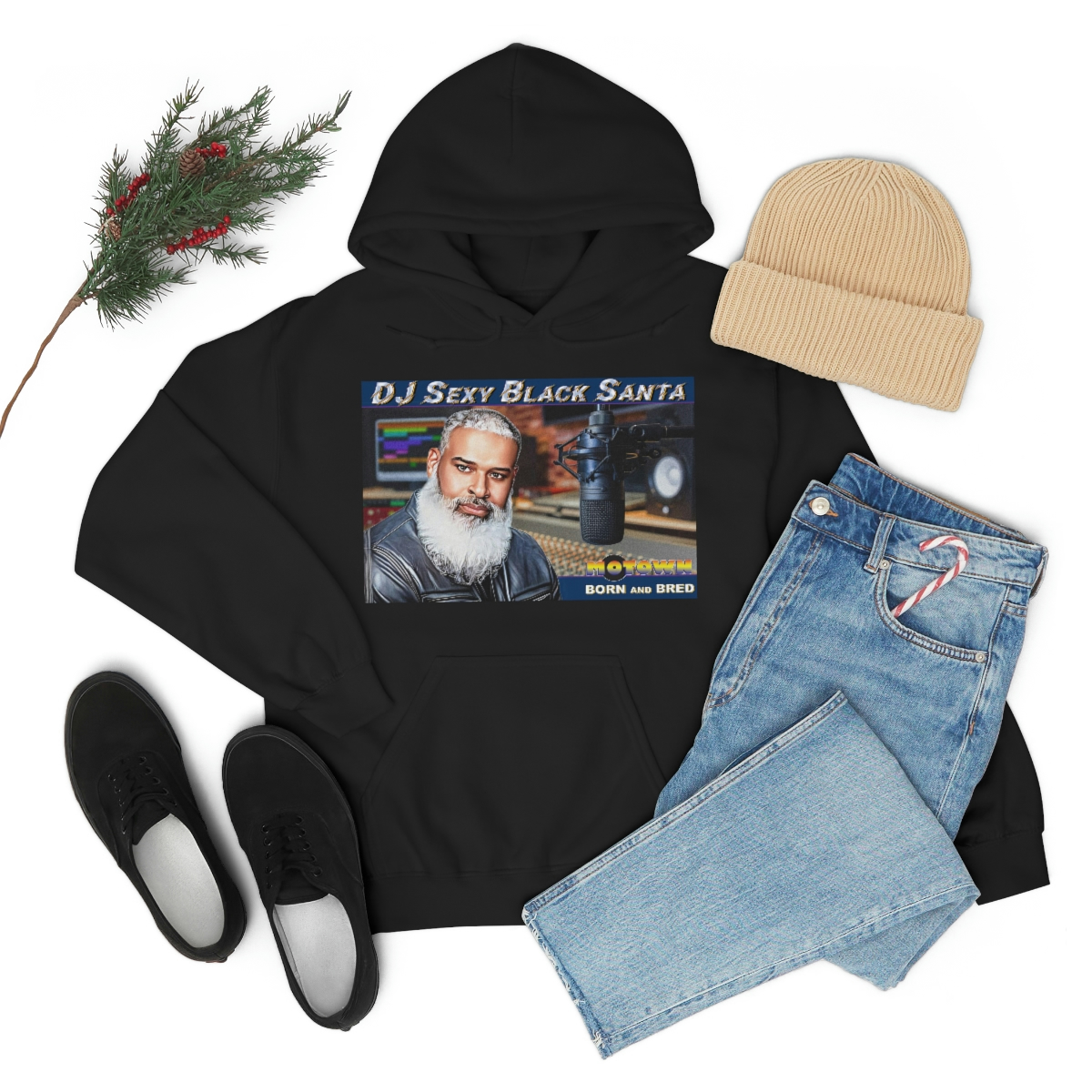 DJ Sexy Black Santa - Motown Born and Bred - Unisex Heavy Blend™ Hooded Sweatshirt - Image 23