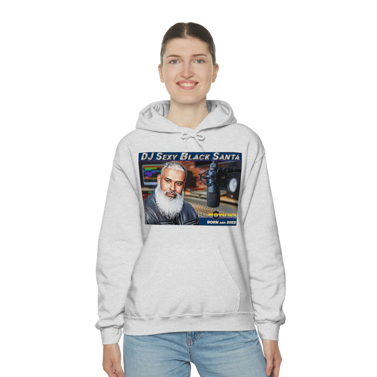 DJ Sexy Black Santa - Motown Born and Bred - Unisex Heavy Blend™ Hooded Sweatshirt - Image 4