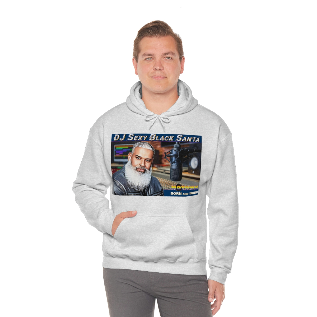 DJ Sexy Black Santa - Motown Born and Bred - Unisex Heavy Blend™ Hooded Sweatshirt - Image 5