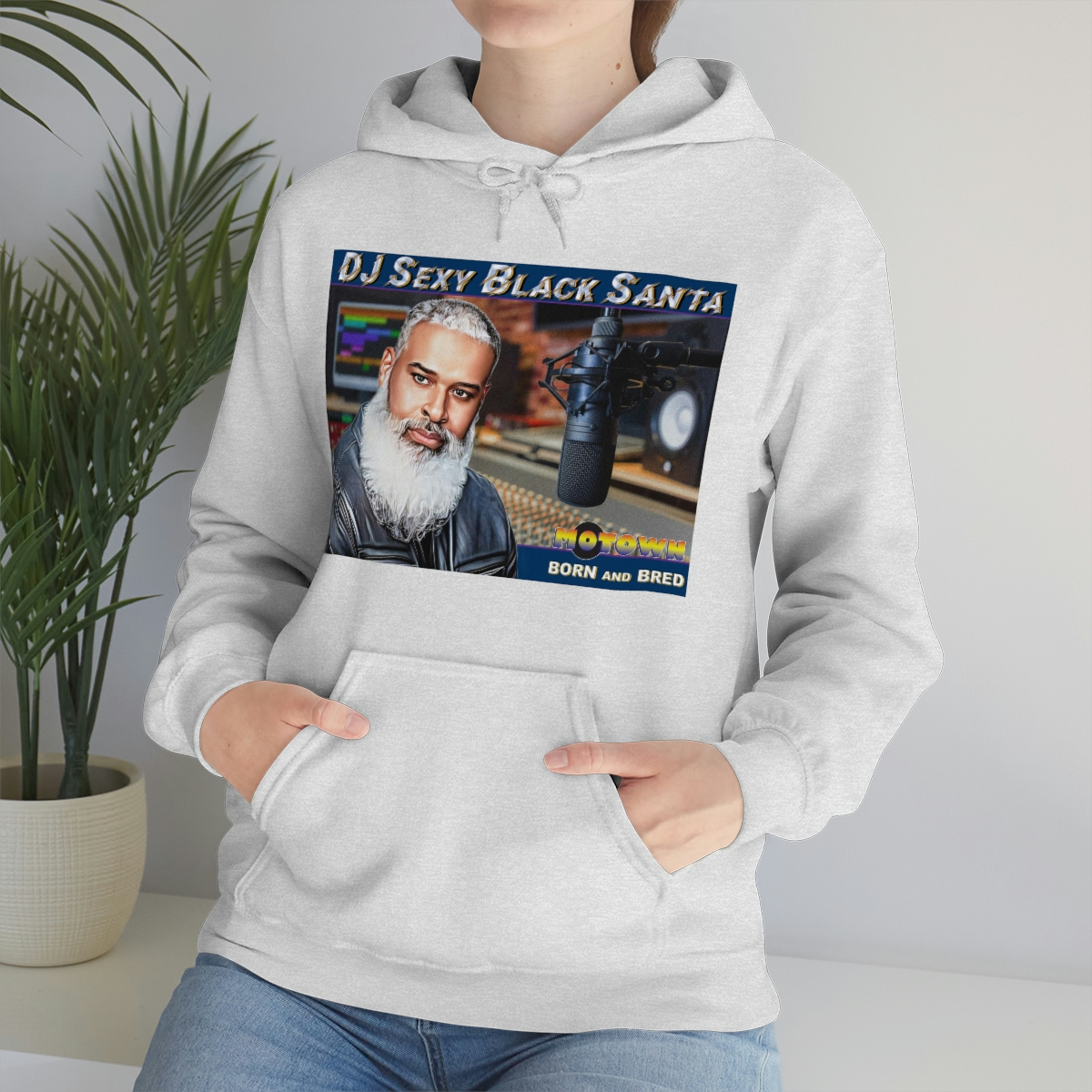 DJ Sexy Black Santa - Motown Born and Bred - Unisex Heavy Blend™ Hooded Sweatshirt - Image 6