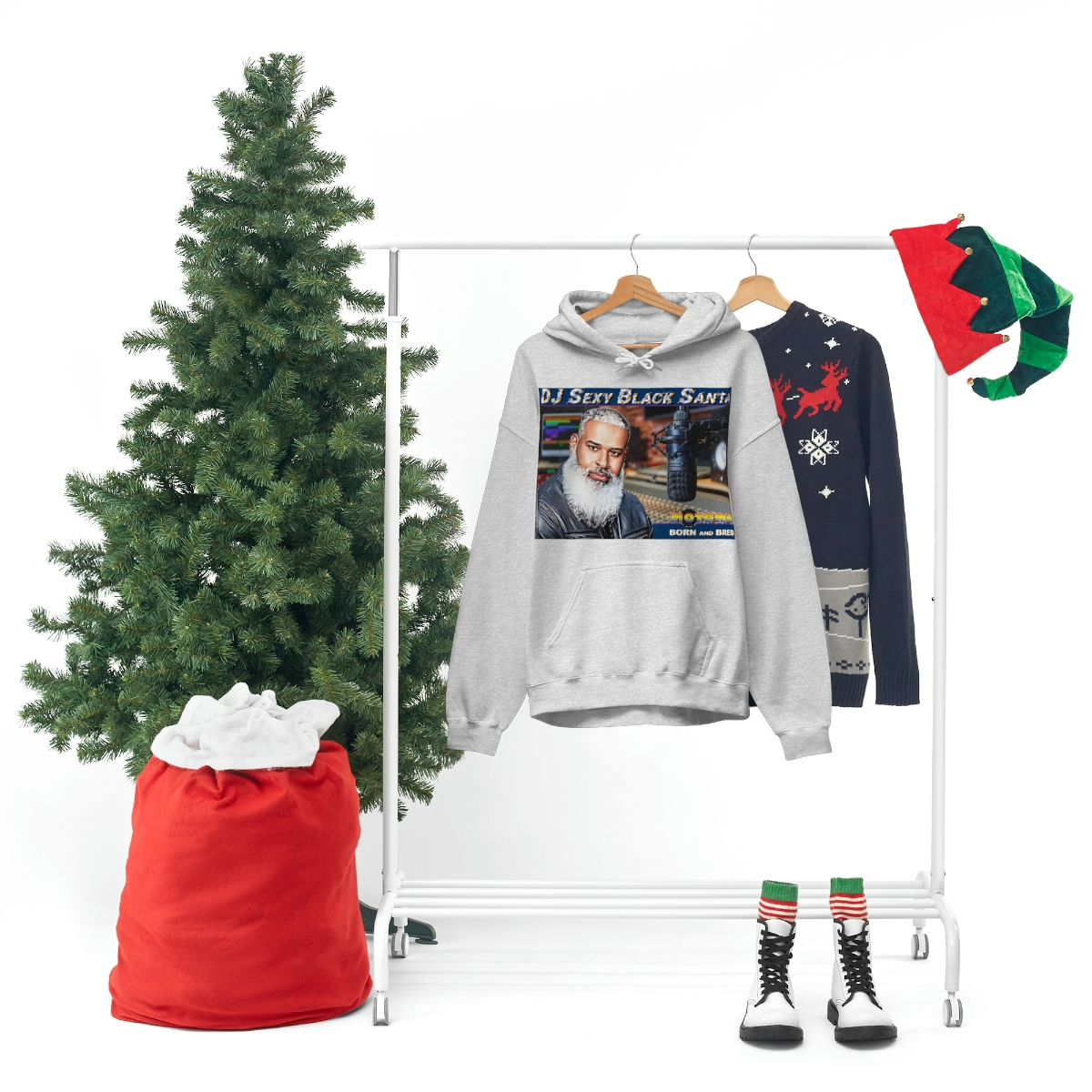 DJ Sexy Black Santa - Motown Born and Bred - Unisex Heavy Blend™ Hooded Sweatshirt - Image 8