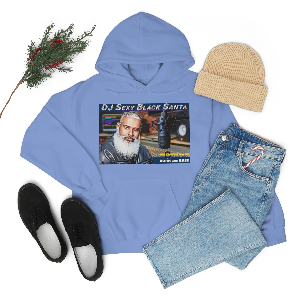 DJ Sexy Black Santa - Motown Born and Bred - Unisex Heavy Blend™ Hooded Sweatshirt - Image 63