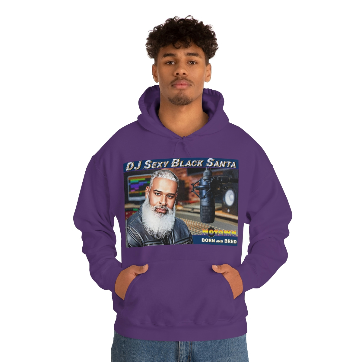 DJ Sexy Black Santa - Motown Born and Bred - Unisex Heavy Blend™ Hooded Sweatshirt - Image 67