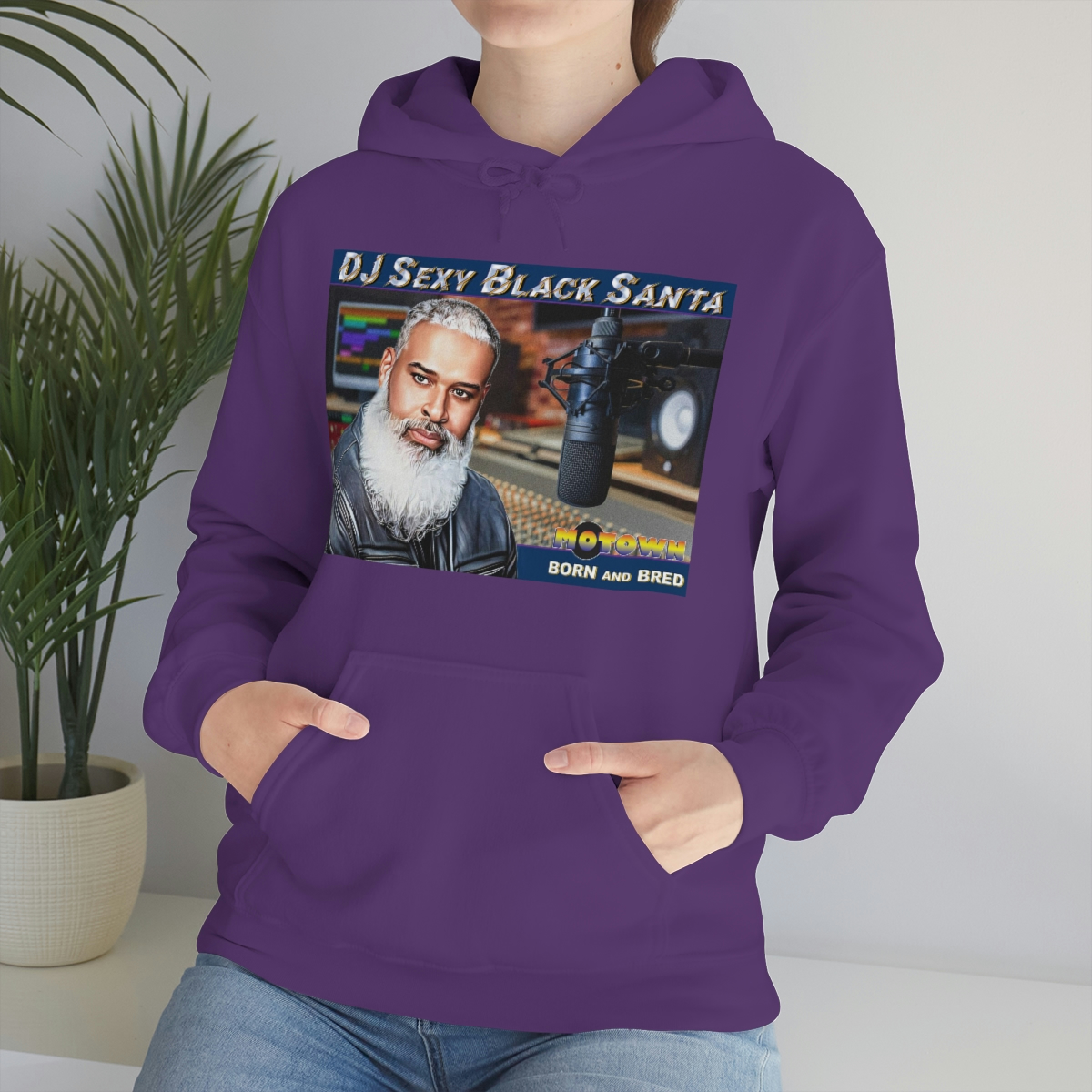 DJ Sexy Black Santa - Motown Born and Bred - Unisex Heavy Blend™ Hooded Sweatshirt - Image 70