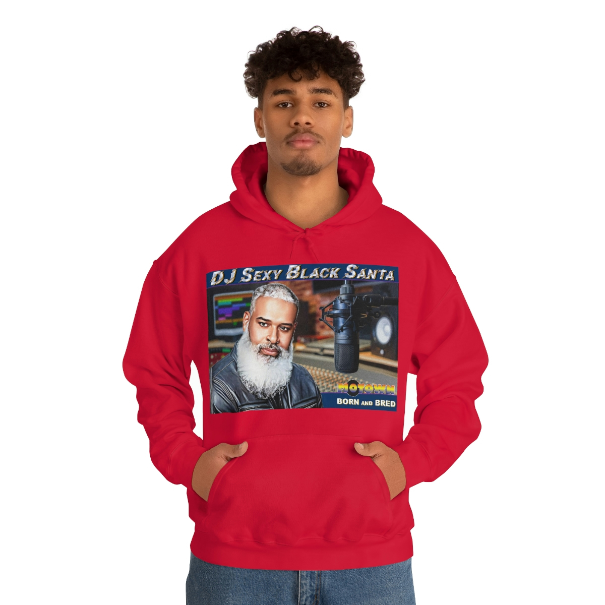 DJ Sexy Black Santa - Motown Born and Bred - Unisex Heavy Blend™ Hooded Sweatshirt - Image 83