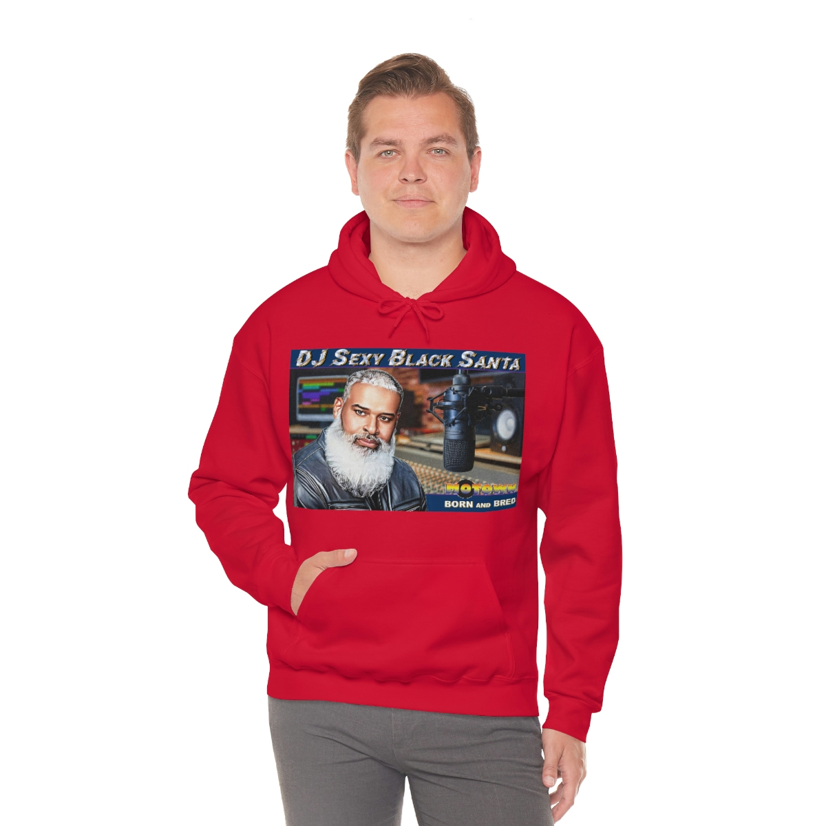 DJ Sexy Black Santa - Motown Born and Bred - Unisex Heavy Blend™ Hooded Sweatshirt - Image 85