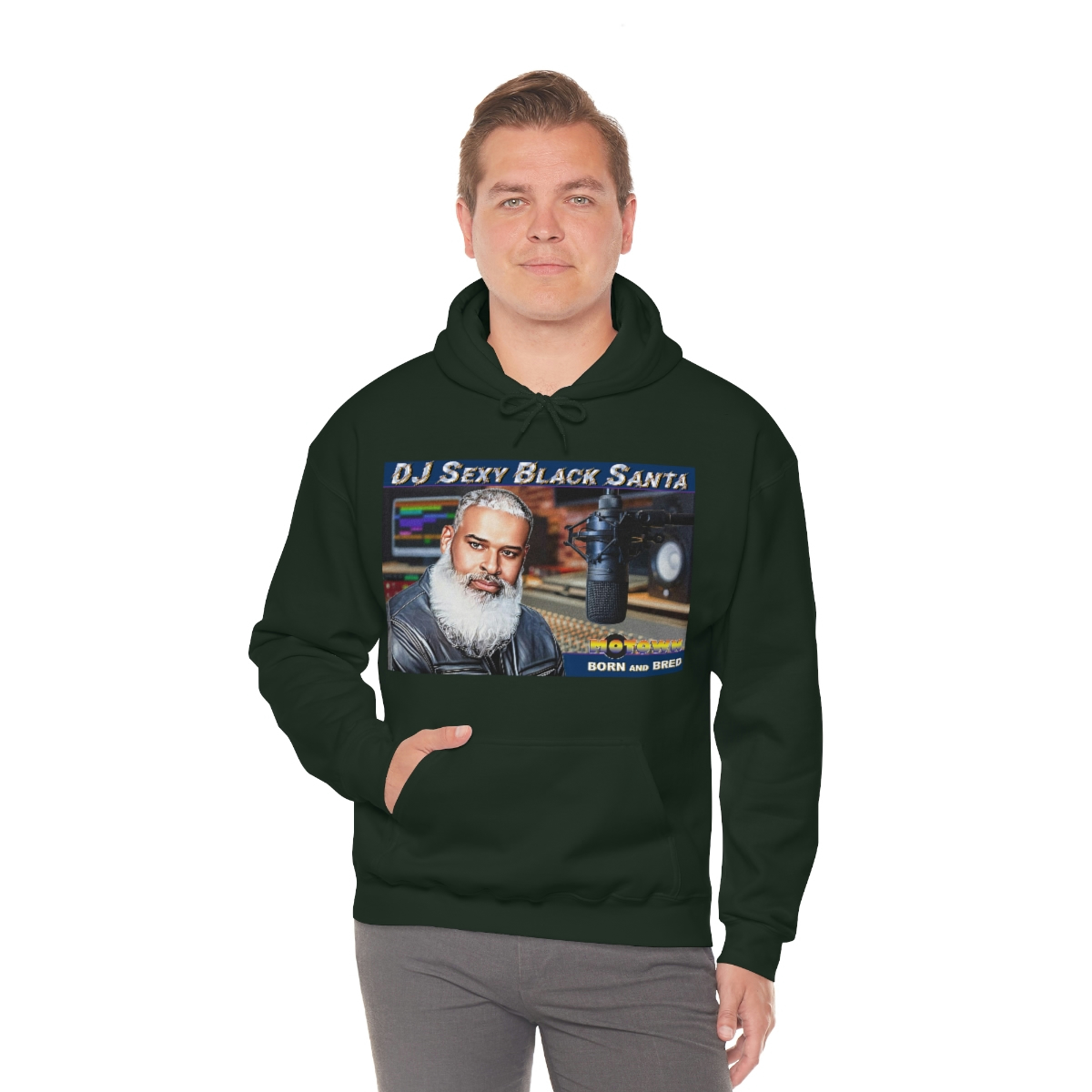 DJ Sexy Black Santa - Motown Born and Bred - Unisex Heavy Blend™ Hooded Sweatshirt - Image 45