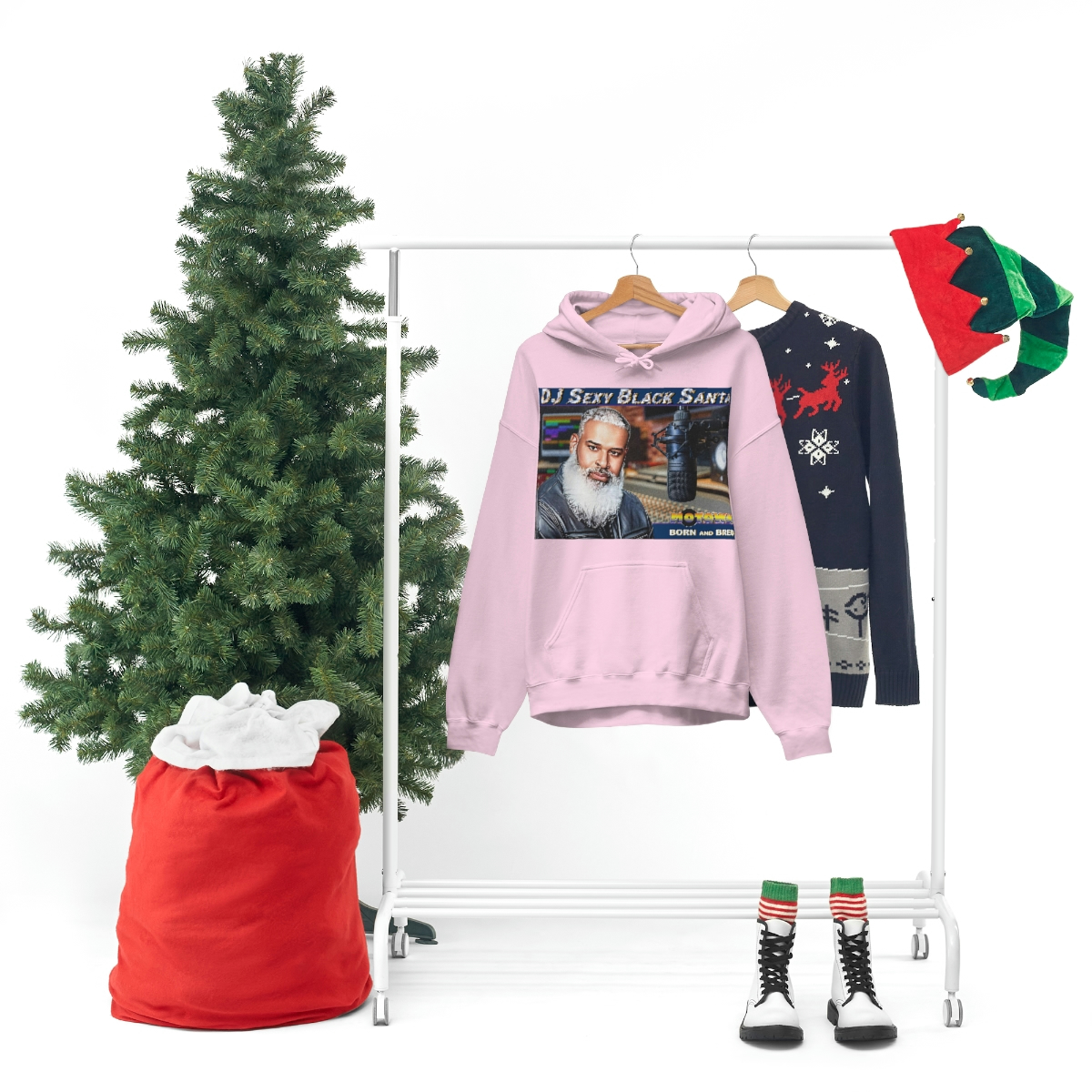 DJ Sexy Black Santa - Motown Born and Bred - Unisex Heavy Blend™ Hooded Sweatshirt - Image 80