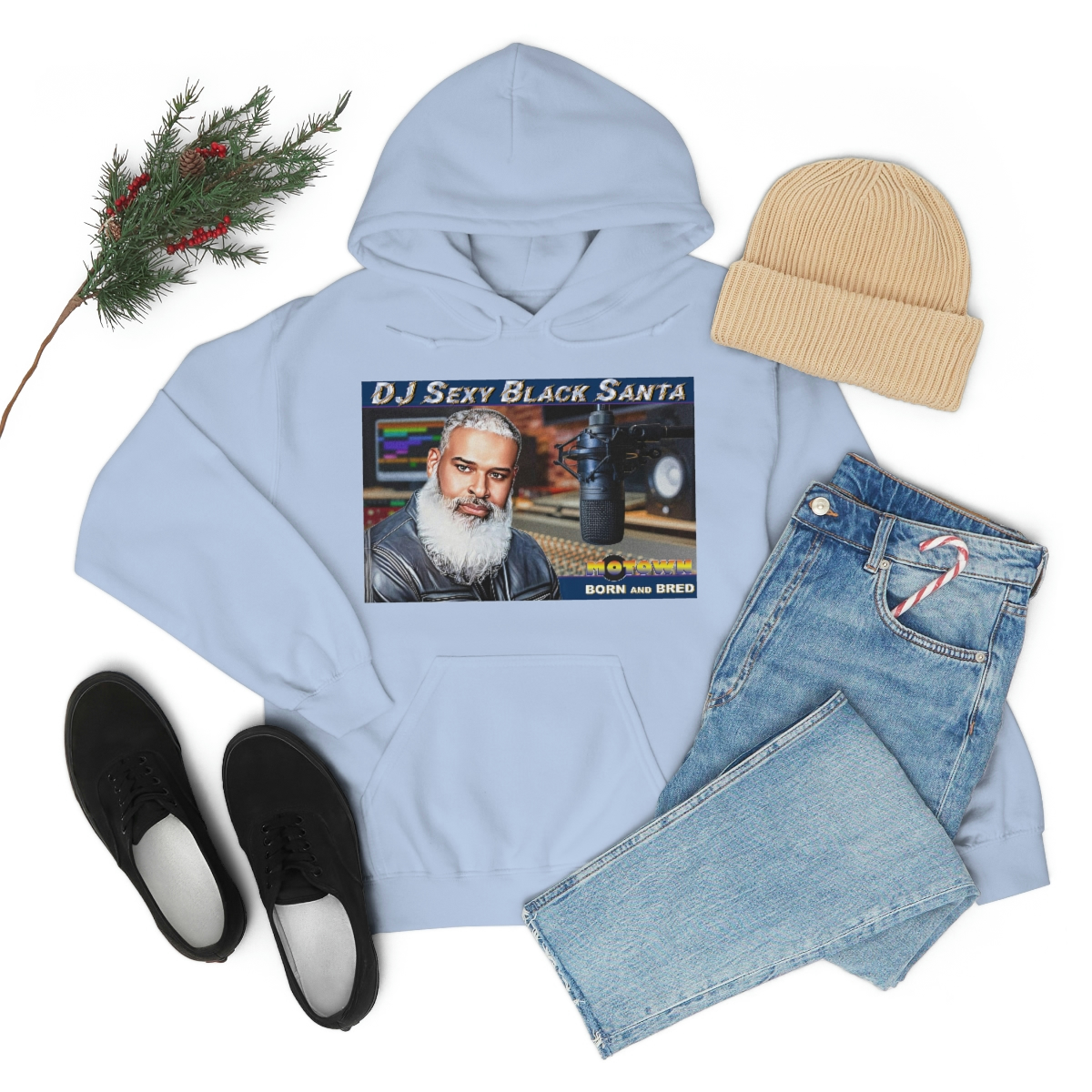 DJ Sexy Black Santa - Motown Born and Bred - Unisex Heavy Blend™ Hooded Sweatshirt - Image 55