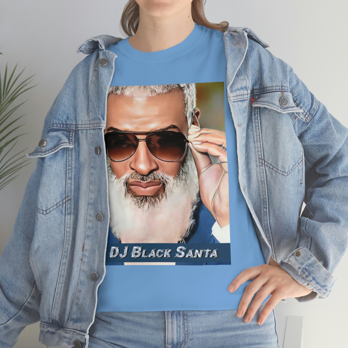 DJ BLACK SANTA - W/Sun Glasses - Unisex Heavy Cotton Tee - Image 54