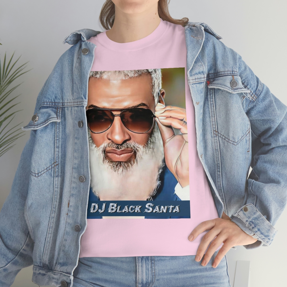 DJ BLACK SANTA - W/Sun Glasses - Unisex Heavy Cotton Tee - Image 78