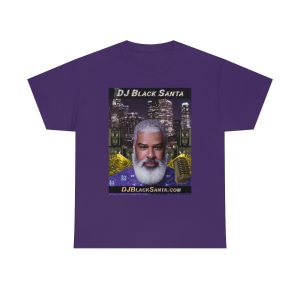 DJ BLACK SANTA - City Background - Unisex Heavy Cotton Tee