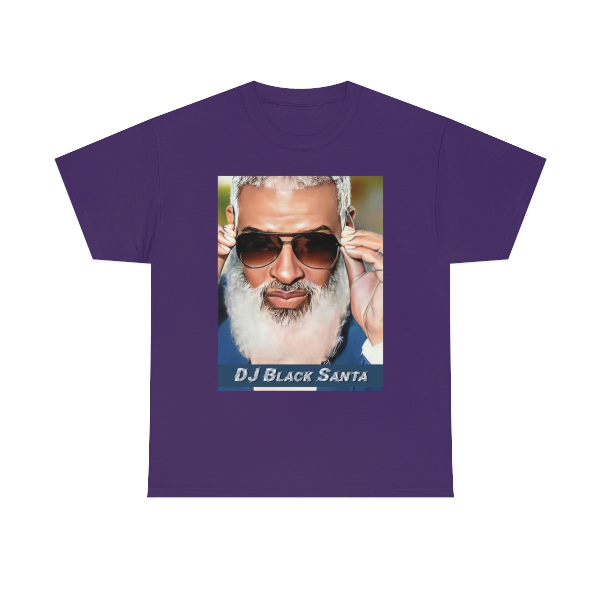 DJ BLACK SANTA - W/Sun Glasses - Unisex Heavy Cotton Tee - Image 65