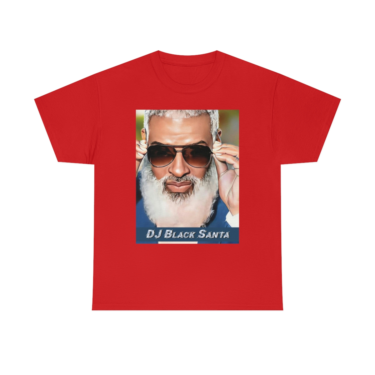 DJ BLACK SANTA - W/Sun Glasses - Unisex Heavy Cotton Tee - Image 89