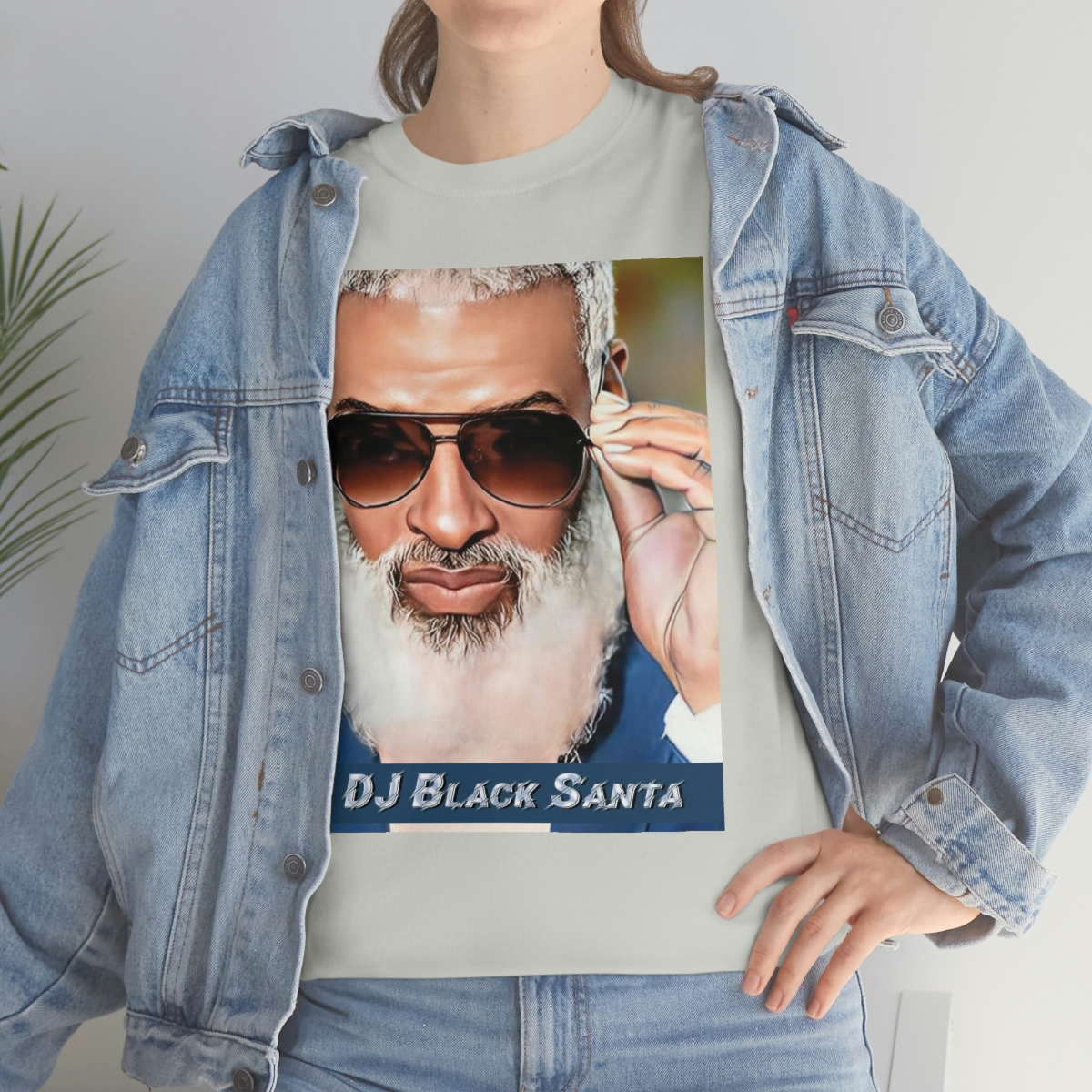 DJ BLACK SANTA - W/Sun Glasses - Unisex Heavy Cotton Tee - Image 38