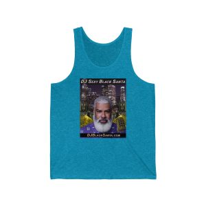 DJ SEXY BLACK SANTA – City Background – Unisex Jersey Tank