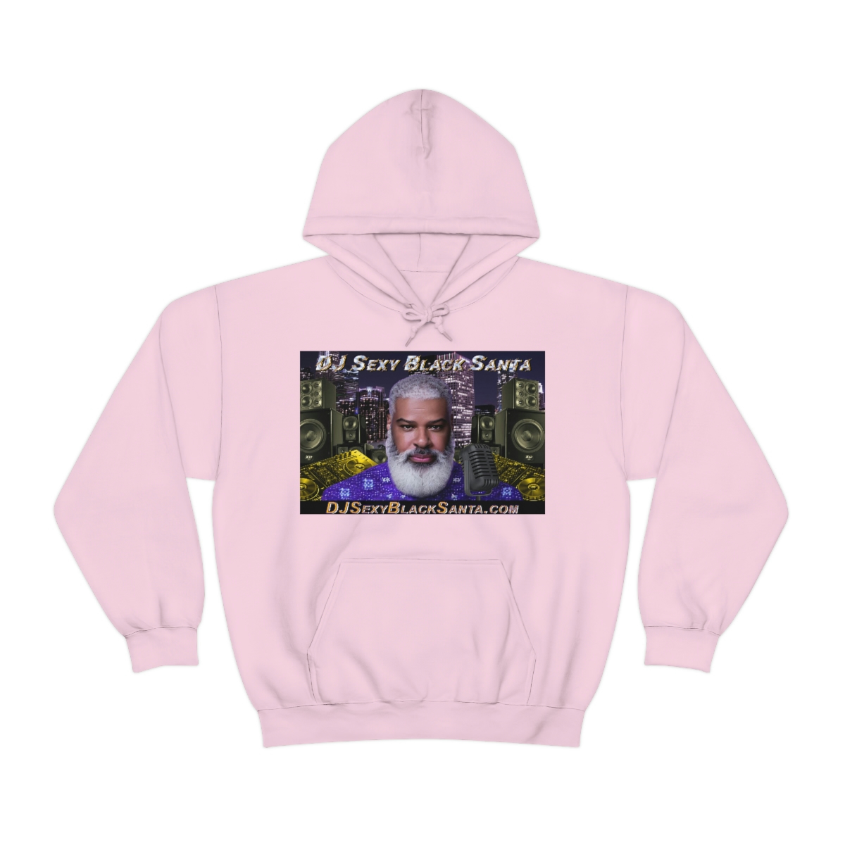 DJ Sexy Black Santa - City Background - Unisex Heavy Blend™ Hooded Sweatshirt - Image 73